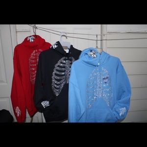 Rhinestone Ribcage Unisex Hoodies